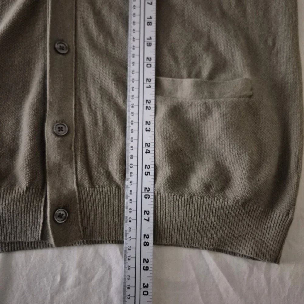 Club Monaco Mens XL Taupe Brown Cotton Rabbit Hair Blend Button Cardigan Sweater
